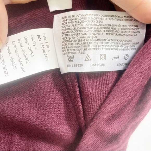 WILLIAM RAST Burgundy Long Sleeve Top Sweats Winter Jewel Neck Top Medium - Picture 12 of 13